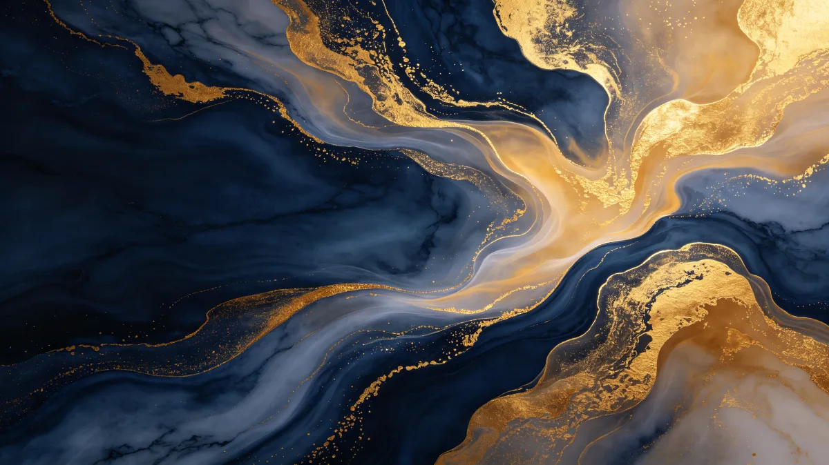 Abstract Blue Gold Marble Texture