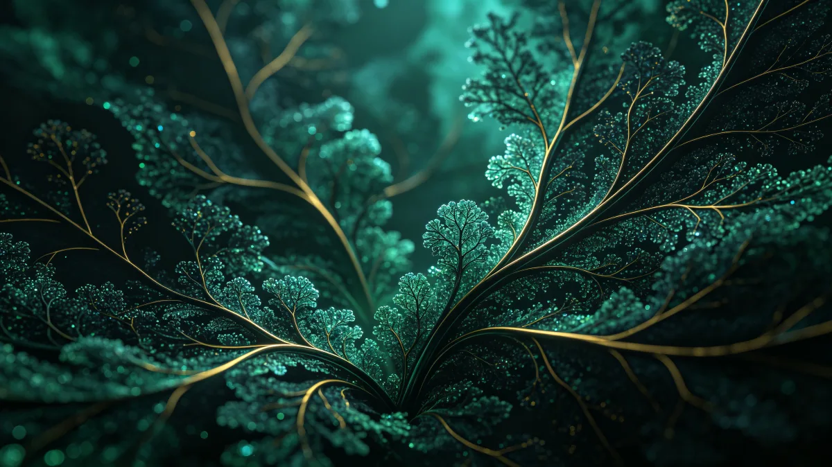 Dark Botanical Leaf Texture