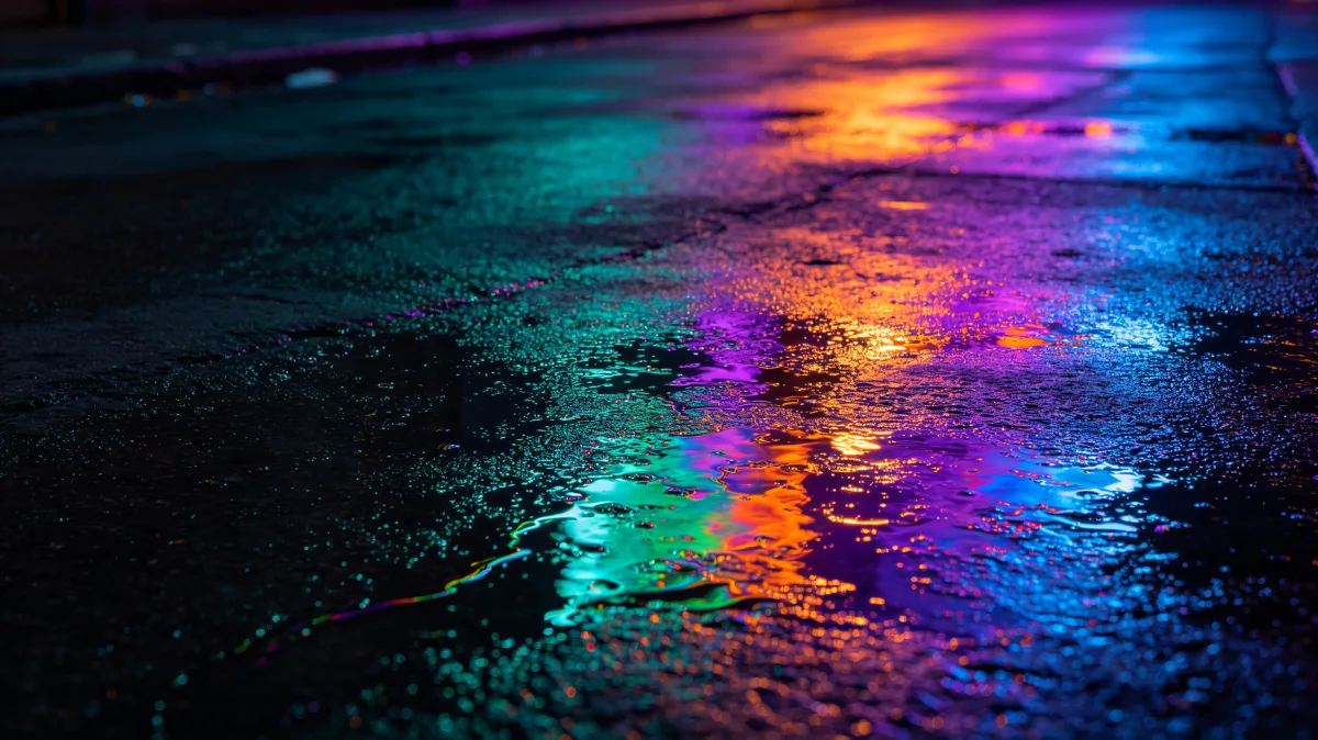 Rainbow Reflection On Wet Beach