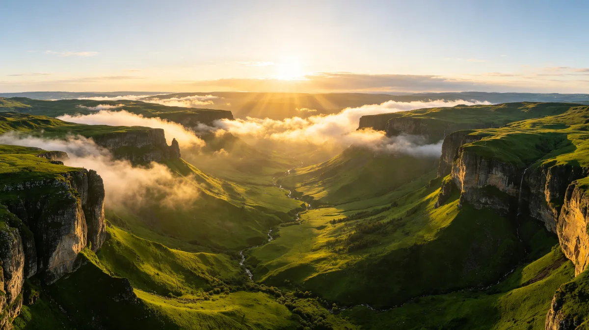 Sunrise Canyon Valley Landscape