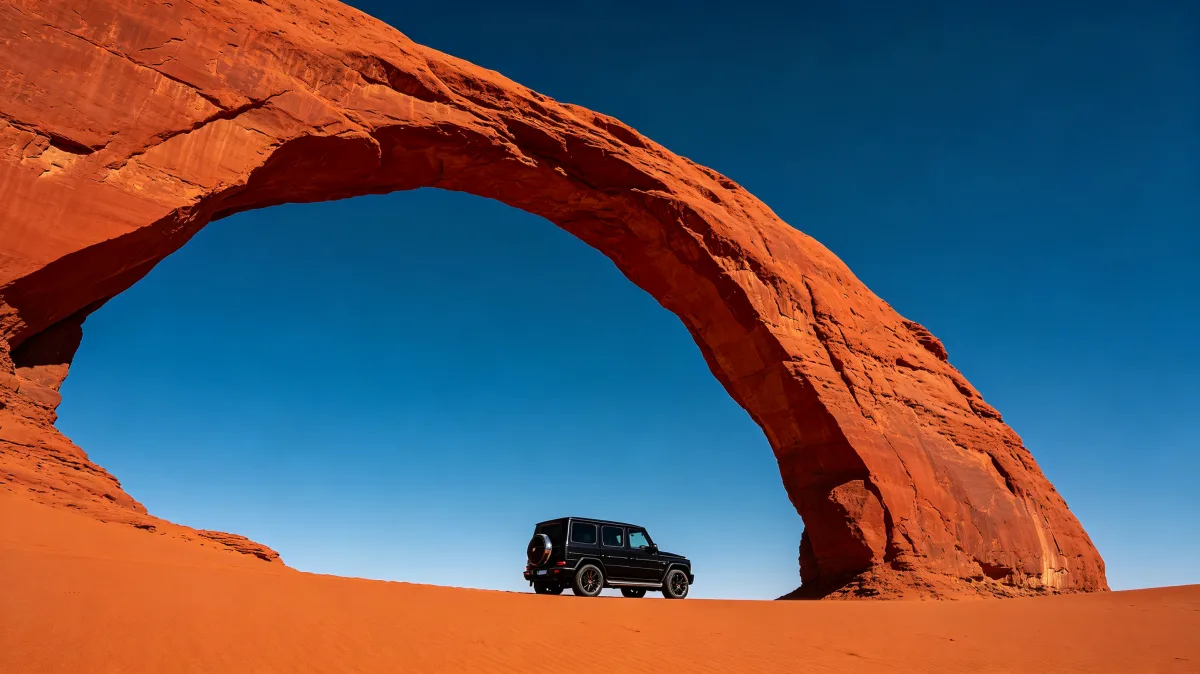 Desert Arch With Off Road Vehicle