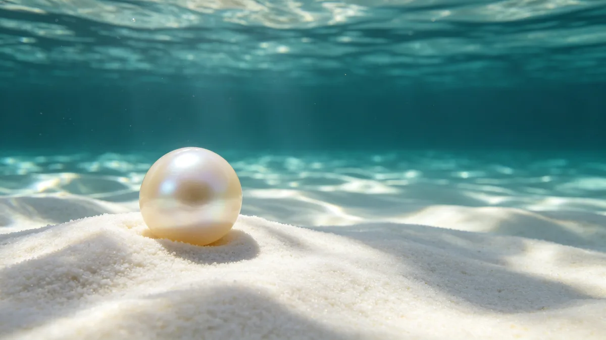Pearl Resting On White Sand