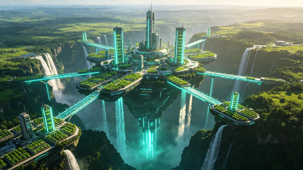 Green Smart City Waterfall Infrastructure