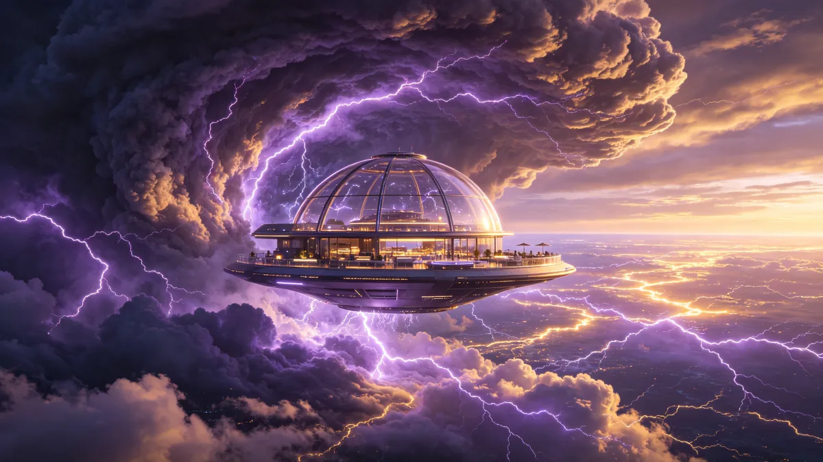 Purple Storm Portal Above Arena