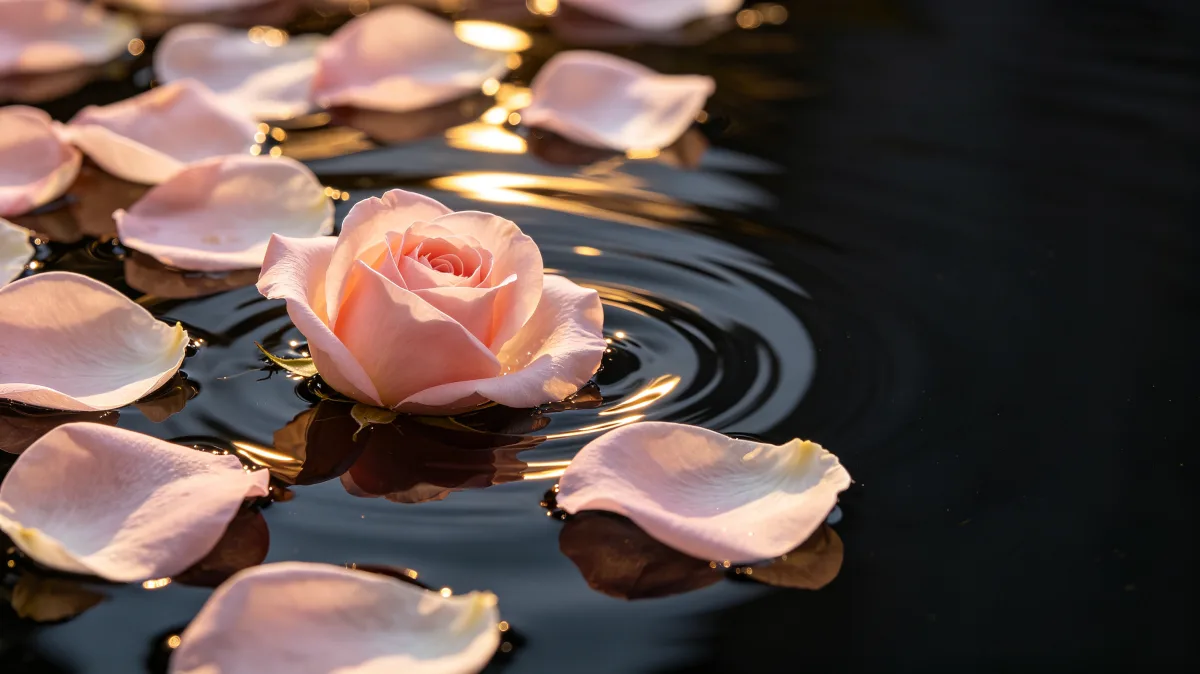 Pink Lotus On Dark Water