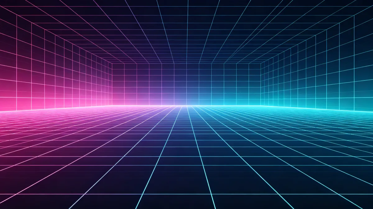 Retro Neon Grid Horizon