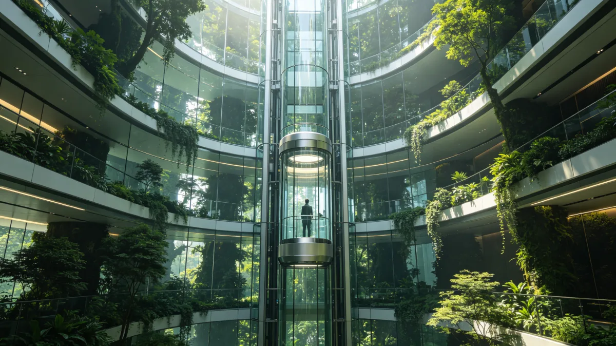 Green Futuristic Atrium Interior