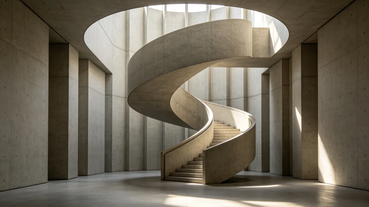 Sculptural Spiral Staircase Interior